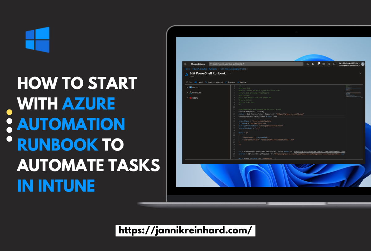 How to start with Azure Automation Runbook to automate tasks in Intune